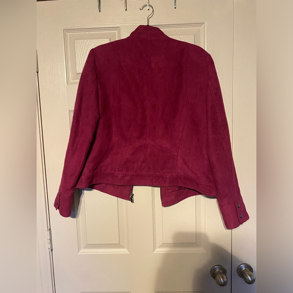 Tribal Studio Suede Jacket in Raspberry - Picture 2 of 3